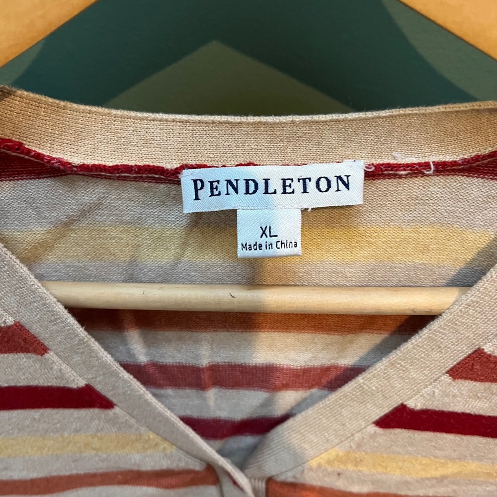 Pendleton Women's Striped V-Neck Button Front Car… - image 2